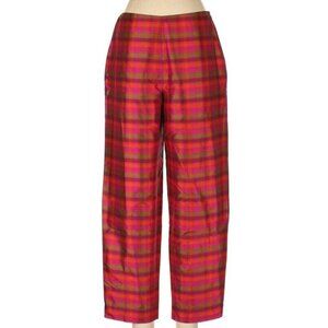 SPENSER JEREMY 100% Silk High Rise 10” Plaid Multicolor Ankle Size 6